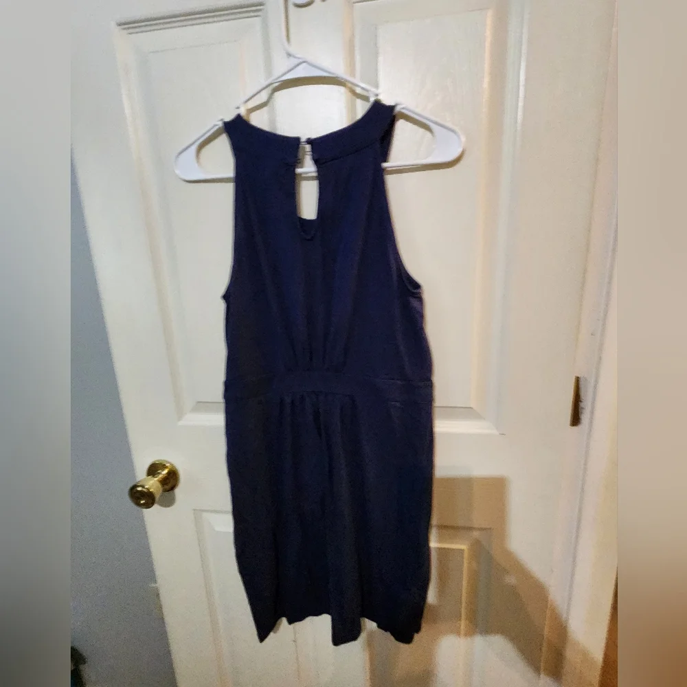 LOFT Navy Blue Mini Dress - Picture 2 of 4